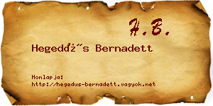 Hegedűs Bernadett névjegykártya
