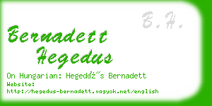 bernadett hegedus business card